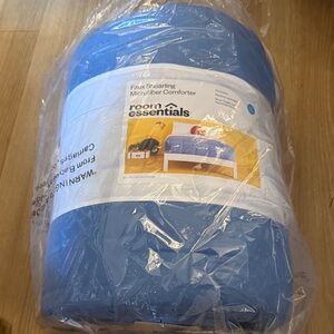 Room Essentials Blue Faux Sherpa Comforter